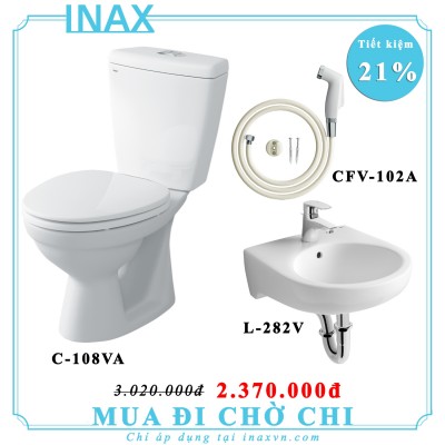 Combo bồn cầu inax C-108VA + L-282V + CFV-102A