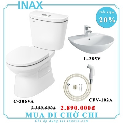 Combo bồn cầu inax C306VA + L285V + CFV102A