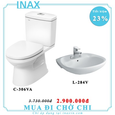 Combo bồn cầu inax C-504VAN + L284V