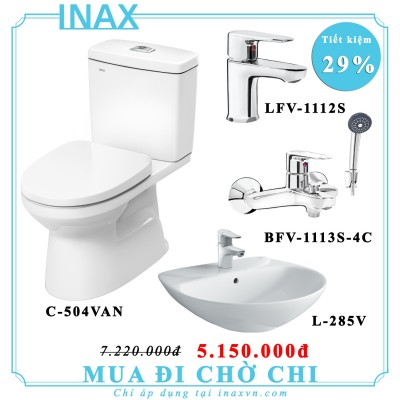 Combo bồn cầu inax C504VAN + L285V + LFV1112S + BFV1113S-4C