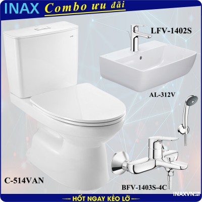Combo bồn cầu inax C-514VAN + L312V + LFV1402S + BFV1403S-4C