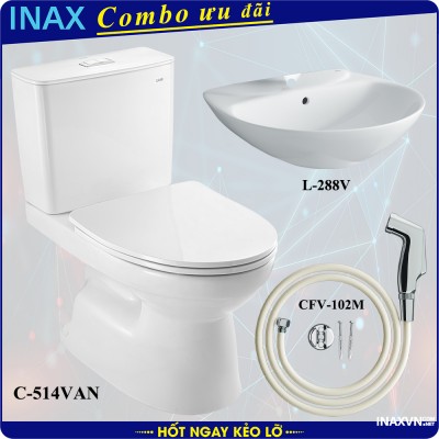 Combo bồn cầu inax C-514VAN + L288V + CFV102M