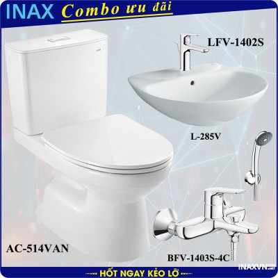Combo bồn cầu inax AC-514VAN + L285V + LFV1402S + BFV1403S-4C