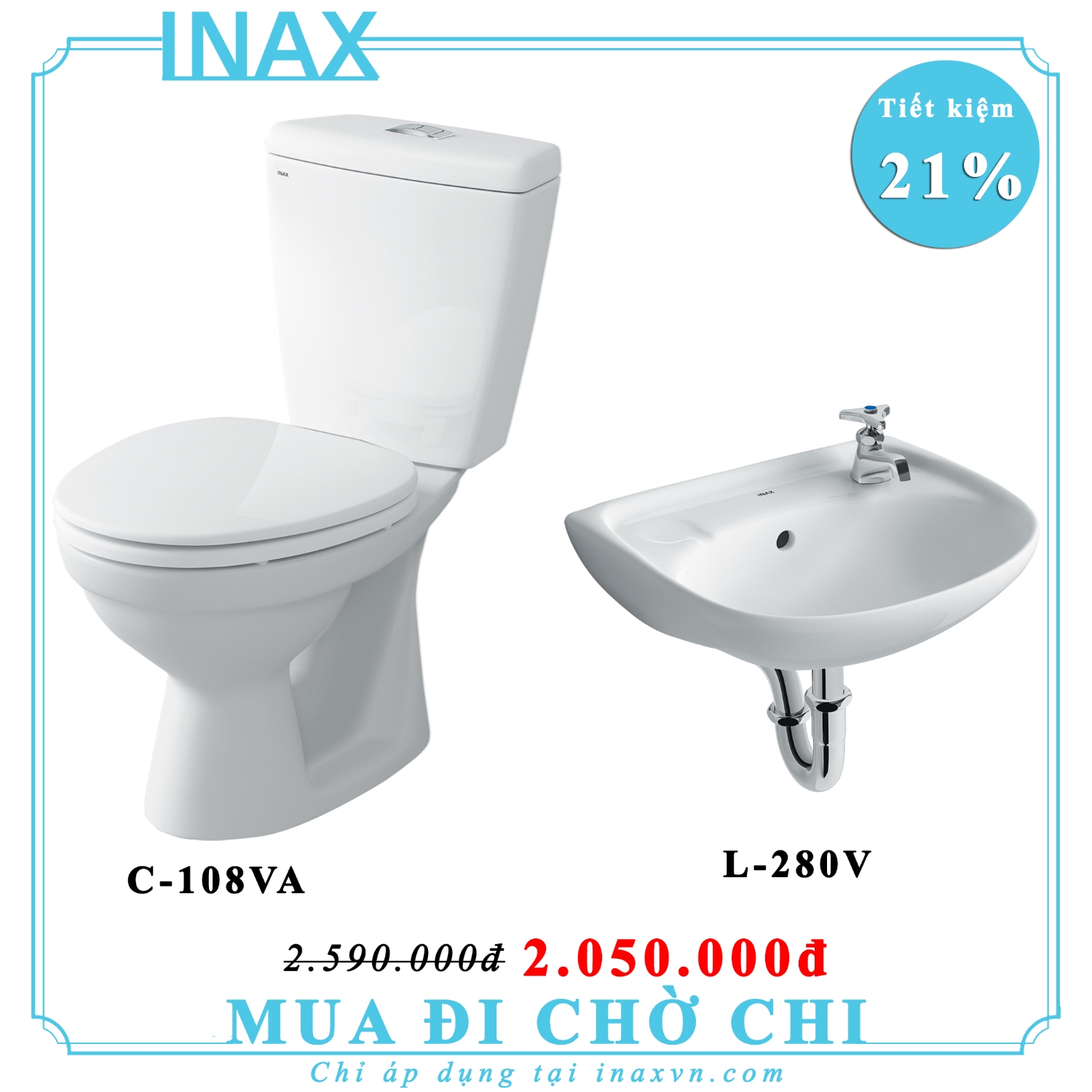 Combo bồn cầu inax C-108VA + L-280V